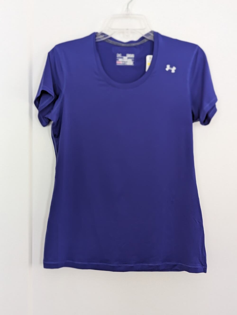 Under Armour Women's M HeatGear TShirt Purple SS Fitted Gym NWT